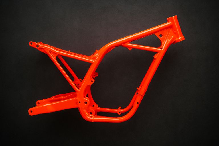 Bike frame powder coated orange